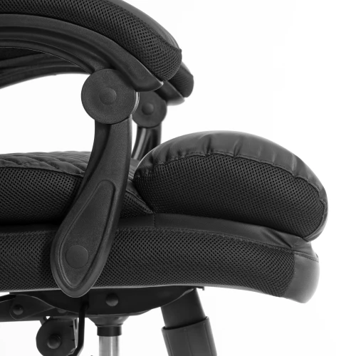 Кресло Chief metalBL  кож/зам/ткань, черный/черный стеганный/черный, 36-6/36-6/TW-11