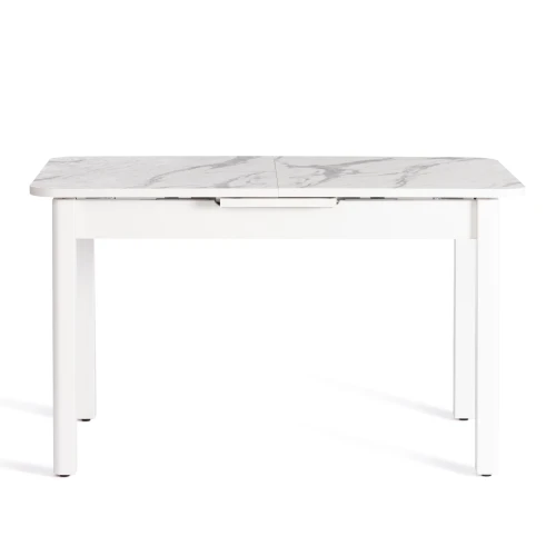 Стол ALIGERY ЛДСП/HPL/опора-массив березы , 130 х 75+30 х 75 см, Мрамор светлый/белый