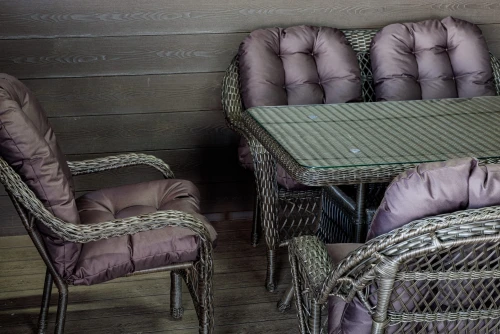 Комплект мебели из искусственного ротанга Мэдисон НЬЮ (Medison NEW) двухместный диван + 4 кресла + стол с подушками на сиденье и спинку