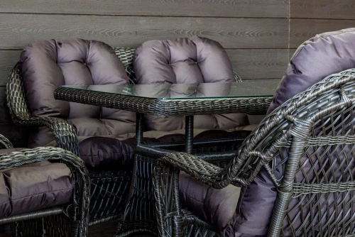 Комплект мебели из искусственного ротанга Мэдисон НЬЮ (Medison NEW) двухместный диван + 4 кресла + стол с подушками на сиденье и спинку