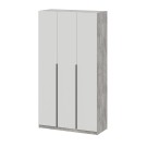 Шкаф распашной ШК 5 (1200), Цемент светлый, Белый шагрень