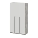 Шкаф распашной ШК 5 (1200), Цемент светлый, Белый шагрень