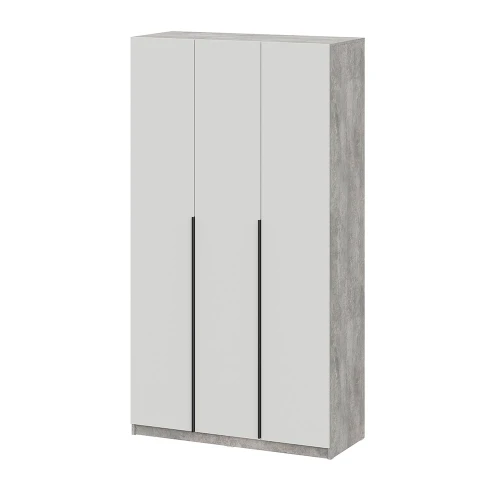 Шкаф распашной ШК 5 (1200), Цемент светлый, Белый шагрень