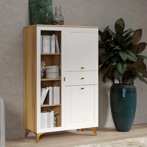 Шкаф низкий (1 стеклодверь) Вега Сапфир