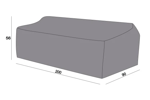 Защитный чехол на диван Гранада, трехместный 200×90×56 см, цвет серый
