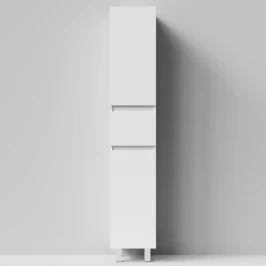 Пенал Бест 35 (2 двери, 1 ящик) напольный, белый глянец, левый