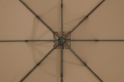 "Фабриано" зонт двухкупольный 3x3м на алюминиевой опоре, тент темно-серый