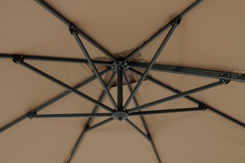 "Фабриано" зонт двухкупольный 3x3м на алюминиевой опоре, тент темно-серый
