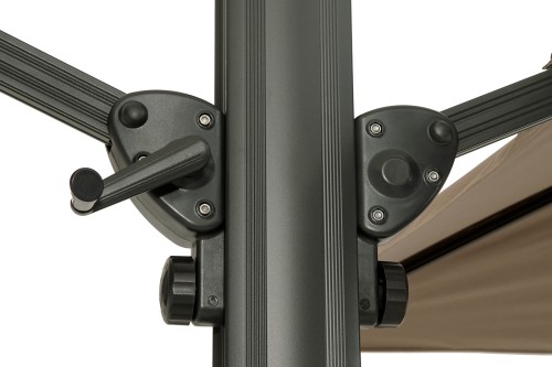 "Фабриано" зонт двухкупольный 3x3м на алюминиевой опоре, тент темно-серый