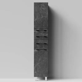 Пенал Мальта 35 напольный, Мрамор Графит софт тач ПВХ 4044-3, левый