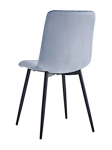 DC209 Стул мягкий, СЕРО-ГОЛУБОЙ#G62-85 велюр, каркас металл черный КРУГЛЫЙ