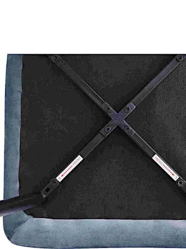 DC209 Стул мягкий, СЕРО-ГОЛУБОЙ#G62-85 велюр, каркас металл черный КРУГЛЫЙ