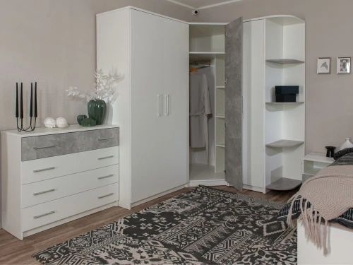 Шкаф «Аврора», Белый/Ателье светлый