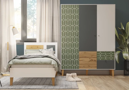 Шкаф STORY Овалы 149, Белый шёлк