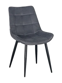 DC705 Стул мягкий, ТЕМНО-СЕРЫЙ#G62-40 велюр, каркас металл черный