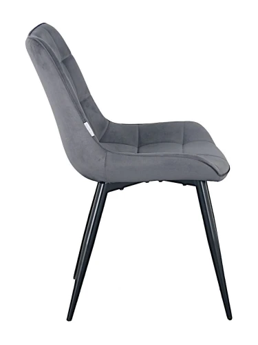 DC705 Стул мягкий, ТЕМНО-СЕРЫЙ#G62-40 велюр, каркас металл черный