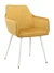 DC836 Стул мягкий с подлокотниками, ЖЕЛТЫЙ#G62-83  велюр, каркас металл белый