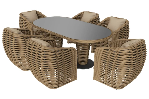 MOKKA MAJORCA стол обеденный, цвет соломенный