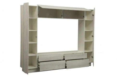 Стенка Лаванда-2 белый/бетон