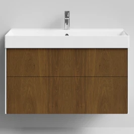 Тумба Лоренцо, 100 подвесной, Дуб цвет 5 Vodok с раковиной в комплекте