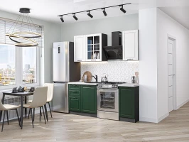 Кухонный гарнитур Дублин-04 Special White/Special Green Graphite