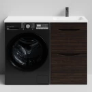 Тумба Смайл 110 напольный, под стиральную машину, правая, Палисандр ПВХ 43101 Vodok с раковиной в комплекте Тумба Смайл 110 напольный, под стиральную машину, правая, Палисандр ПВХ 43101 Vodok с раковиной в комплекте