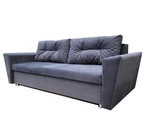 Диван еврокнижка Амстердам 145, велюр серый, ППУ