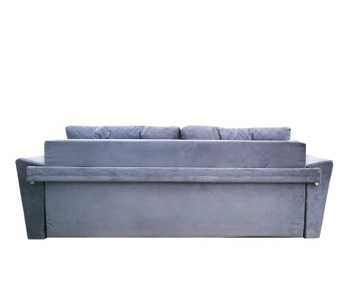 Диван еврокнижка Амстердам 145, велюр серый, ППУ