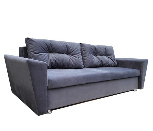 Диван еврокнижка Амстердам 145, велюр серый, ППУ