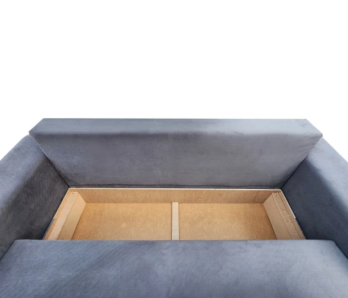 Диван еврокнижка Амстердам 145, велюр серый, ППУ