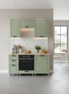 Готовый кухонный гарнитур МК Аленушка 1,6м в.7 Астра Фисташка,скоба черный,сонома