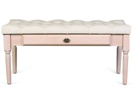 Банкетка Оливия экокожа молочный/белый ясень