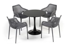 "Беллини" обеденная группа на 4 персоны, цвет темно-серый