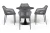 "Беллини" обеденная группа на 4 персоны, цвет темно-серый