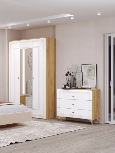 Комод Вега Сапфир 1000, белый глянец