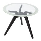 Стол журнальный Рилле 449 черный/стекло прозрачное