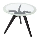 Стол журнальный Рилле 449 черный/стекло прозрачное