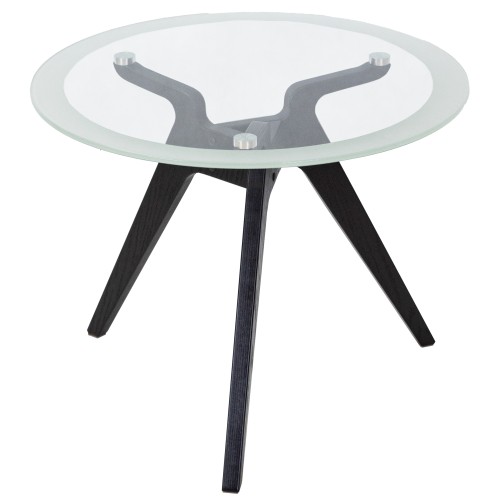 Стол журнальный Рилле 449 черный/стекло прозрачное