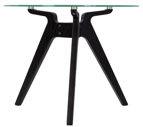 Стол журнальный Рилле 449 черный/стекло прозрачное