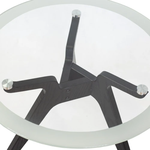 Стол журнальный Рилле 449 черный/стекло прозрачное