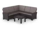 Комплект мебели под ротанг Калифорния “California“ с угловым диваном 240х188 см арт.80497-5П с подушками на спинку и кофейным столиком