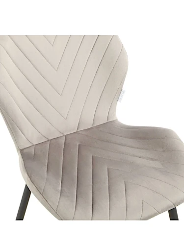 DC828 Стул мягкий, СЕРЫЙ#G62-38 велюр, каркас металл черный КРУГЛЫЙ