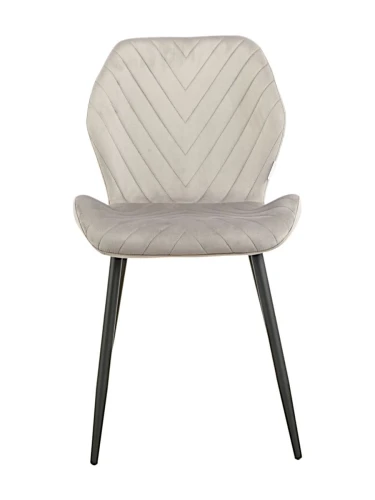 DC828 Стул мягкий, СЕРЫЙ#G62-38 велюр, каркас металл черный КРУГЛЫЙ