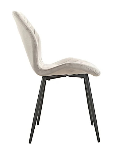 DC828 Стул мягкий, СЕРЫЙ#G62-38 велюр, каркас металл черный КРУГЛЫЙ