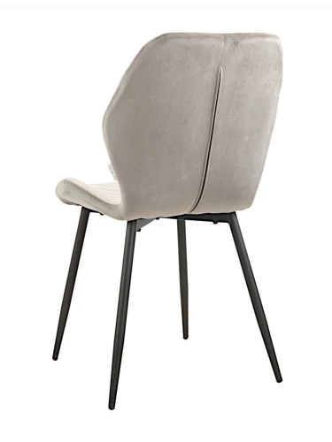 DC828 Стул мягкий, СЕРЫЙ#G62-38 велюр, каркас металл черный КРУГЛЫЙ