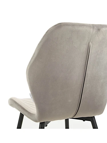 DC828 Стул мягкий, СЕРЫЙ#G62-38 велюр, каркас металл черный КРУГЛЫЙ