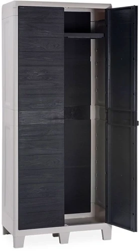 Уличный шкаф TOOMAX 2х дверный глубокий WOODY'S XL (3 полки), антрацит