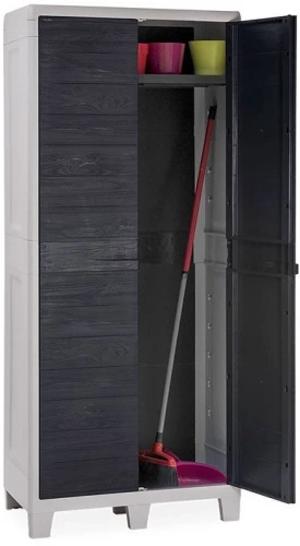 Уличный шкаф TOOMAX 2х дверный глубокий WOODY'S XL (3 полки), антрацит