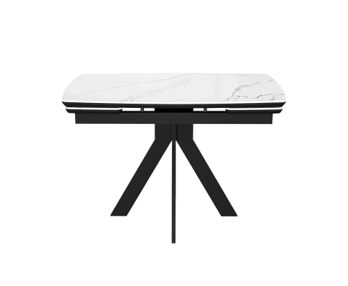 Стол DikLine DKU120 Керамика Белый мрамор/подстолье черное/опоры черные (2 уп.)