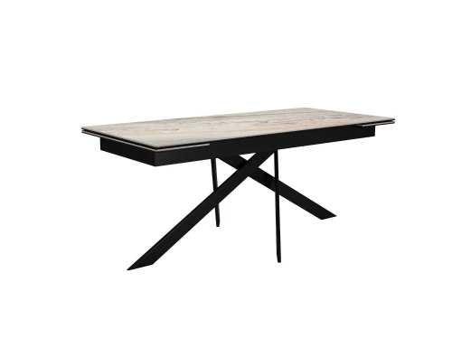 Стол DikLine EKX180, Керамика Venetian Brown Light глянец (К4), опоры черные (2 уп.)